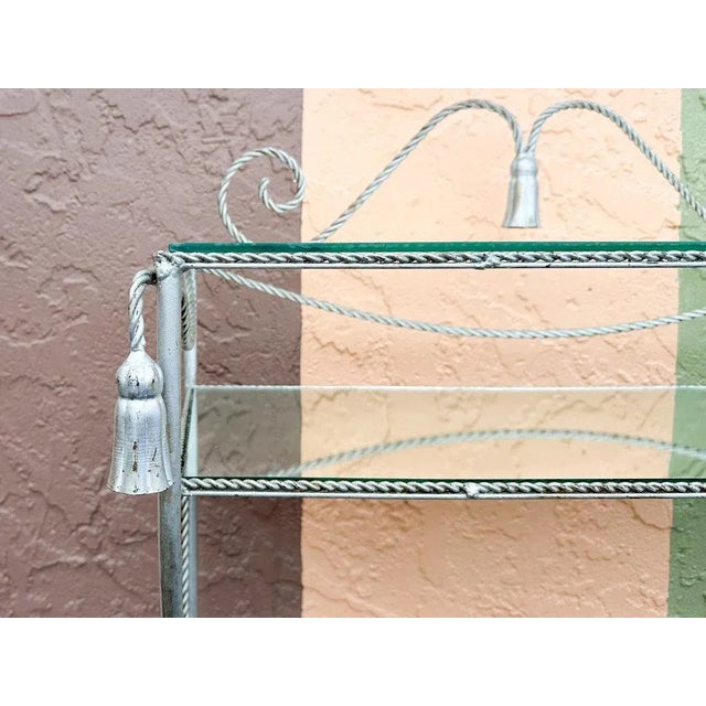 Metal Mid 20th Century Palm Beach Regency Chic Regency Tassel Vanity For Sale - Image 7 of 11