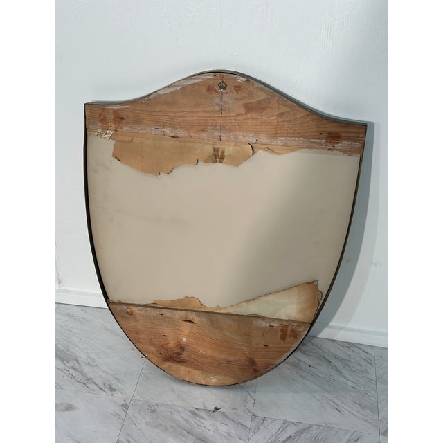 Vintage Italian Brass Shield Mirror 1970s For Sale In Los Angeles - Image 6 of 6
