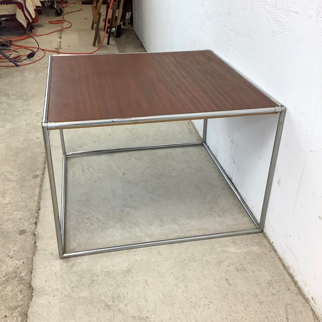 1960s Mid-Century Modern Square Side Table For Sale - Image 5 of 12