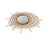Large elegant asymmetrical French Rattan Mirror in the style of Louis Sognot, 1950-1960, France. The mirror’s frame is...