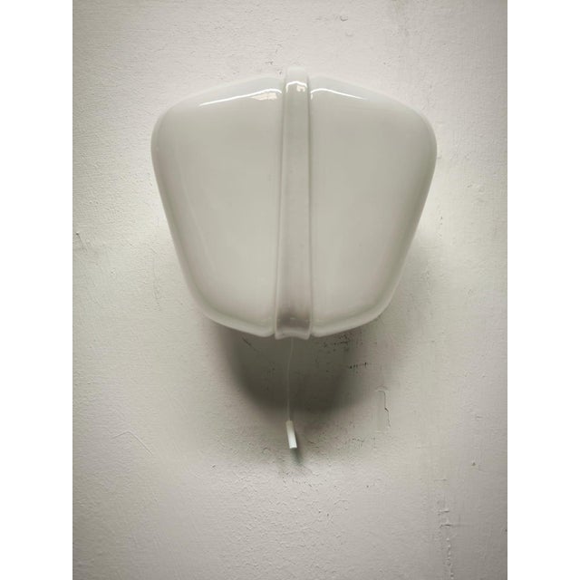 Ceramic and Glass Wall Lamp with Double Light and Pull Cord Ignition, 1950s For Sale - Image 4 of 13