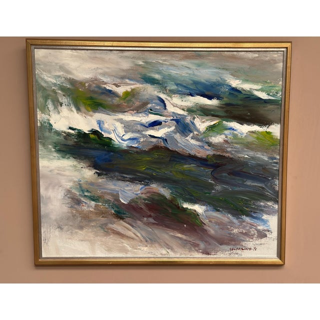 Johny Colebring, Abstract Composition, 1978, Oil Painting on Canvas, Framed For Sale - Image 9 of 12
