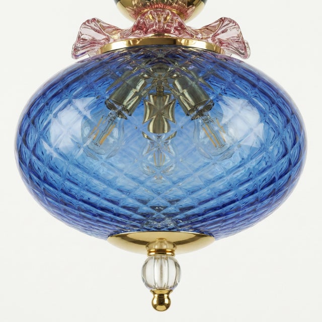 1970s Murano Glass Lollypop Pendant Lamp, 1970s For Sale - Image 5 of 6