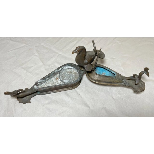 Indian Antique 19th Century Indian Bronze Kumkum Tikka Figural Pigment Powder Box Jar For Sale - Image 3 of 10