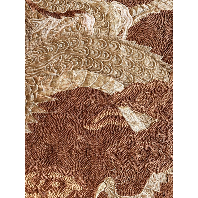 Framed Japanese Embroidery Dragon Tapestry Meiji Period For Sale In Atlanta - Image 6 of 16