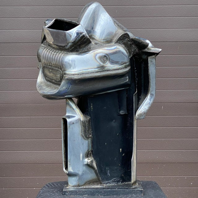 Metal Jason Seley (1919-1983) Welded Chrome Automobile Bumper Abstract Sculpture For Sale - Image 7 of 13