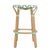 2020s Ballito 30 in. Seat Height Oval Rattan Bar Stool with Footrest, French White, Green & Brown For Sale - Image 5 of 8