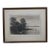 Antique Benjamin Lander Signed Waterfront House Figure in Boat Etching 21" For Sale