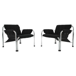 Chrome Armchairs by Viliam Chlebo, Czechoslovakia, 1980s, Set of 2 For Sale