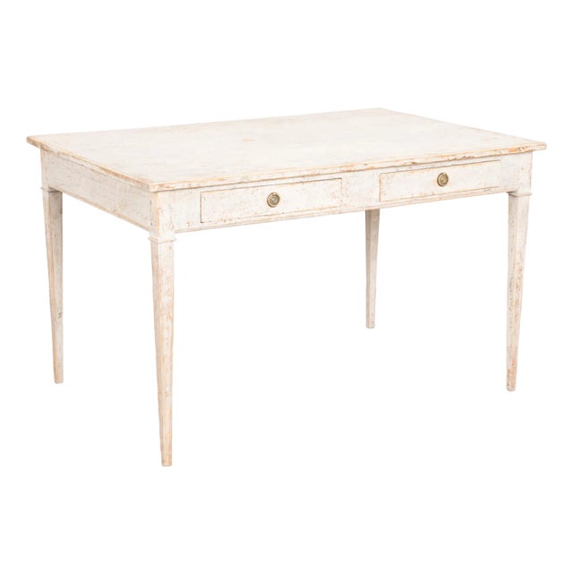 Mid 19th Century Swedish Gray Pine Partner's Desk Writing Table For Sale