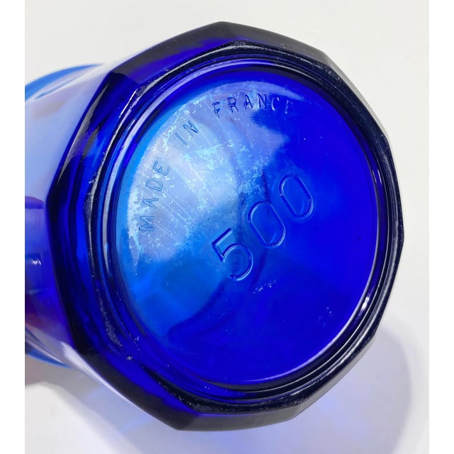 Mid 20th Century Vintage Cobalt Blue French Jam Jar Glasses, Set of 4 For Sale - Image 5 of 5