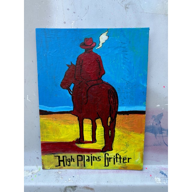 Figurative High Plains Grifter Cowboy Painting by Joseph Christy For Sale - Image 3 of 5
