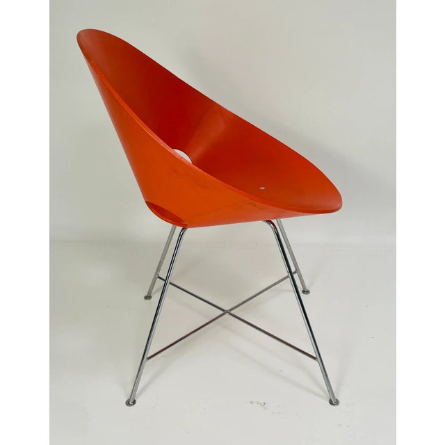 1970s St 664 Shell Chairs Designed by Eddie Harlis, Orange For Sale In Los Angeles - Image 6 of 11
