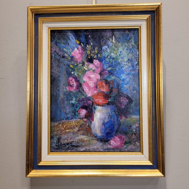 Homgé, Floral Still Life, Late 20th Century, Oil on Canvas, Framed For Sale - Image 6 of 18