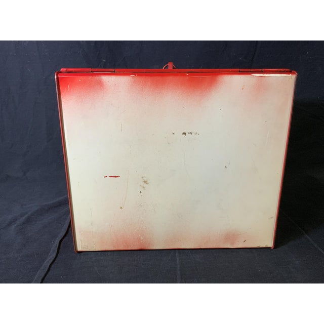 Vintage Red Metal Bread Box Chairish