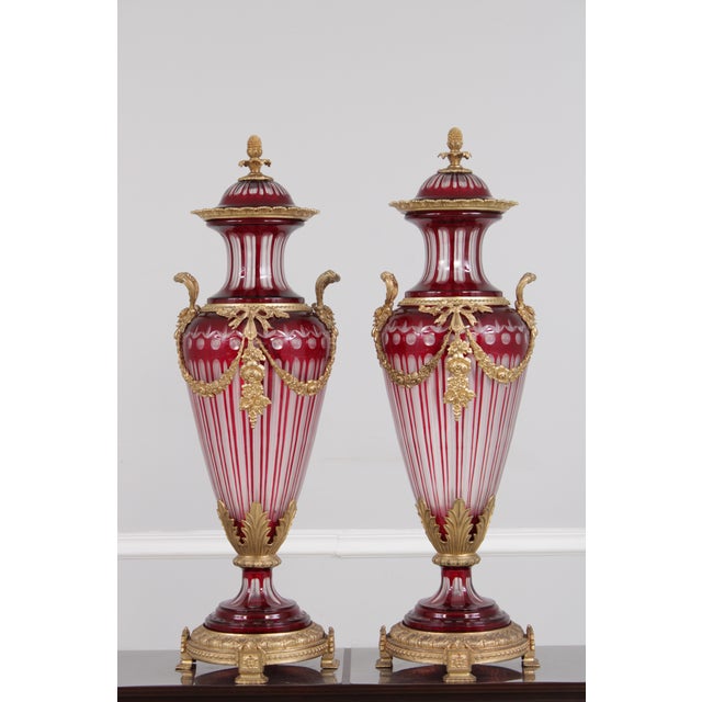 Age: C.1950s Details: Quality Bronze Work High Quality Construction French Style Lidded Bronze Mounted Urns French Louis...