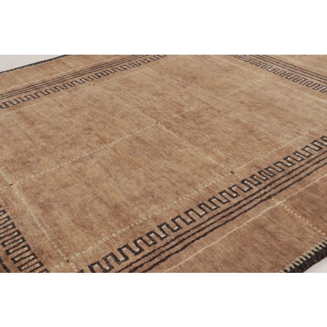 Art Deco Contemporary Art Deco Style Wool Rug in Brown Hues by Rug & Kilim, India For Sale - Image 3 of 10