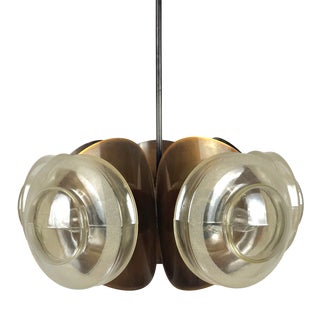 Brutalist Copper Pendant Light, 1970s For Sale