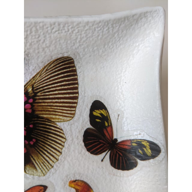 Vintage Decoupage Butterfly Catchall Dish Tray For Sale - Image 15 of 16