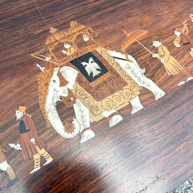 Vintage Mid Century Anglo Indian Bone and Wood Inlaid Rosewood Nesting Tables - Set of 3 For Sale In West Palm - Image 6 of 12