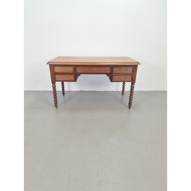 English Bobbin-Turned Wooden Desk, 1960s For Sale - Image 3 of 15