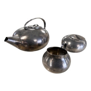 Gallia Tea Set from Christofle, 1970s, Set of 3 For Sale