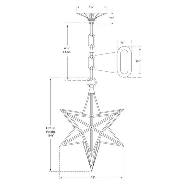 Transitional Chapman & Myers for Visual Comfort Signature Moravian Medium Star Lantern in Aged Iron with Antique Mirror For Sale - Image 3 of 3