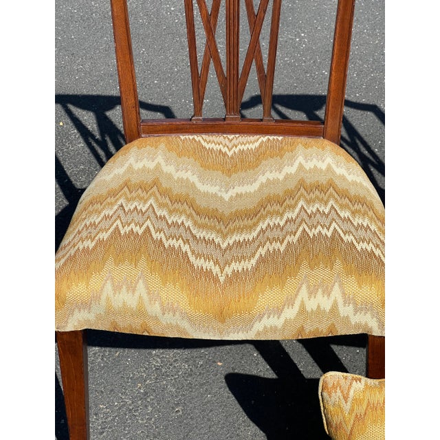 Set of 4 Antique 18th Century Carved Mahogany Hepplewhite Chairs For Sale - Image 9 of 11