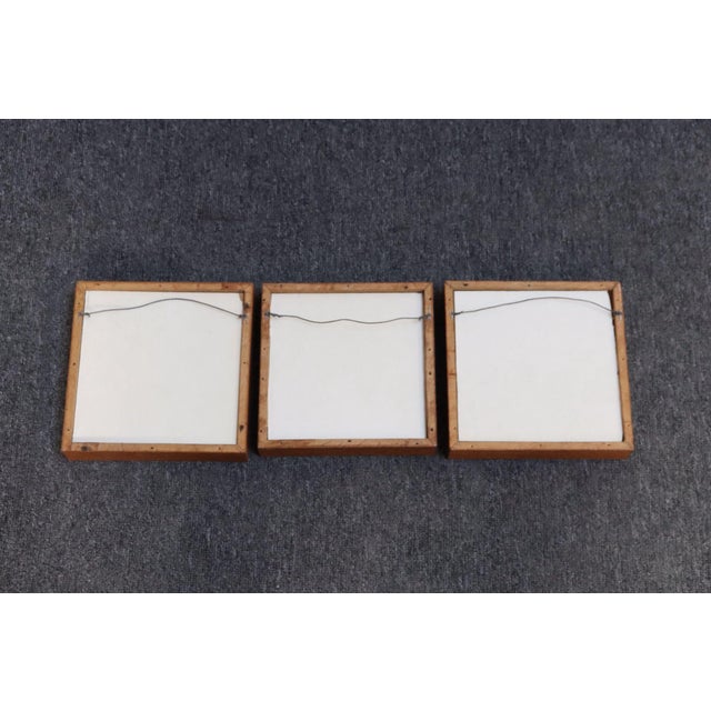 Set of Three Vintage Sicilian Pescatore and Limone Handpainted Ceramic Tiles For Sale - Image 9 of 15