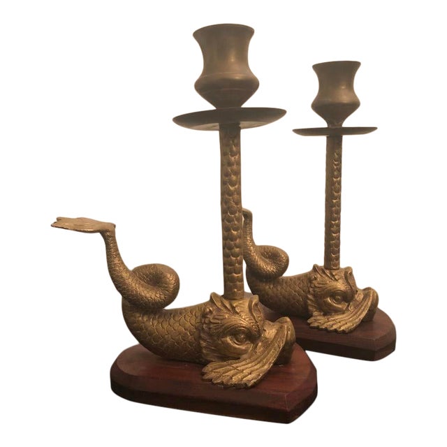 Vintage Dolphin Candlesticks a Pair Chairish