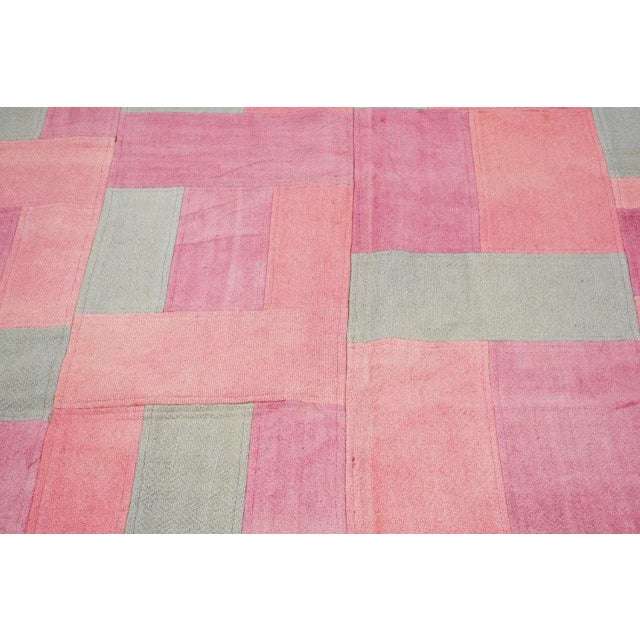 Contemporary Vintage Turkish Patchwork Rug With Organic Wool and Soft Texture,4'8"X5'9" For Sale - Image 3 of 4