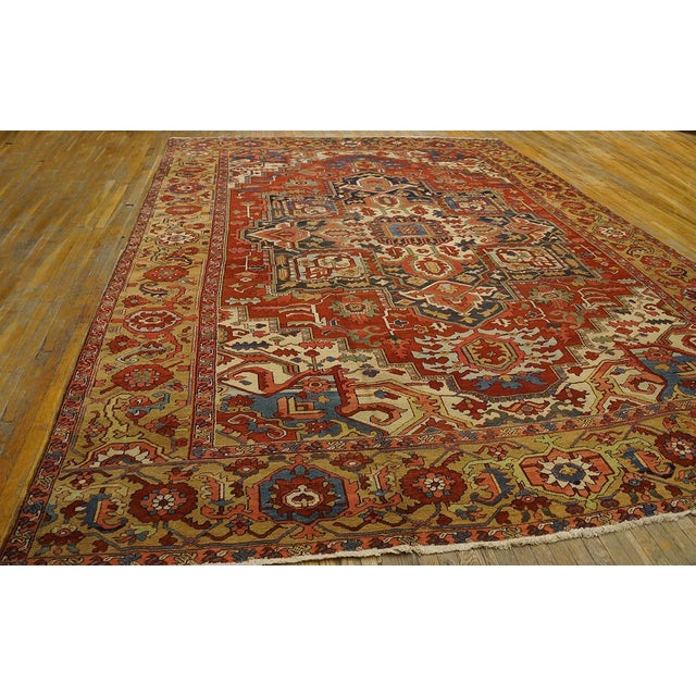 Late 19th Century Persian Heriz Carpet ( 11'6" x 15'8" - 350 x 477 )