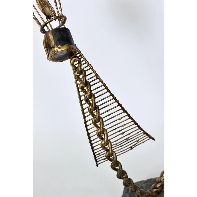 Brass Brian Bijan Hot Air Balloon Table Top Sculpture in Copper, Brass & Stone For Sale - Image 8 of 12
