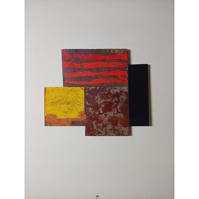 Paint Contemporary Abstract Oil, Tempera, Aerosol, Rust on Metal "N 193" by Andre Debono For Sale - Image 7 of 11