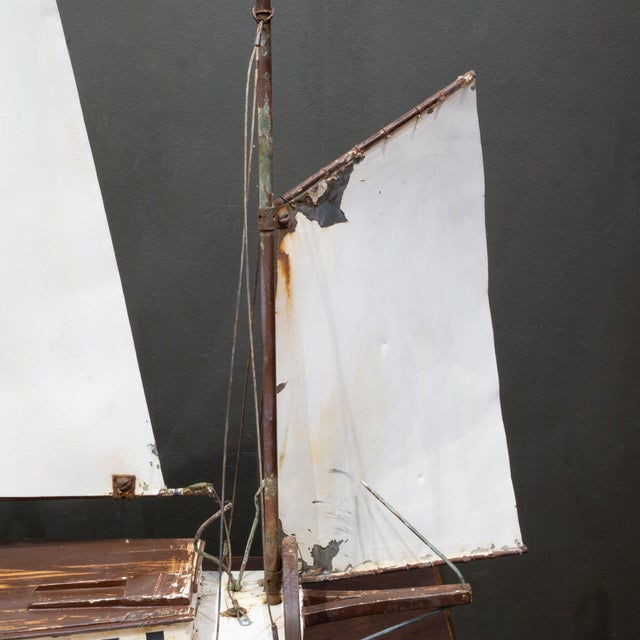 Blue Vintage Seafood Restaurant Ship Model Exterior Display c.1960 For Sale - Image 8 of 14