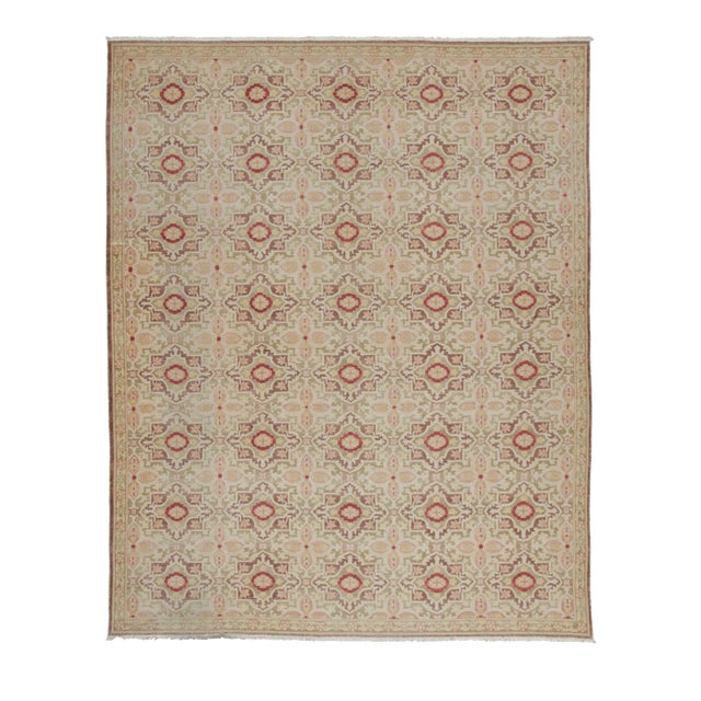 Vintage Bessarabian Kilim Rug in Beige With Floral Patterns - Rug & Kilim For Sale