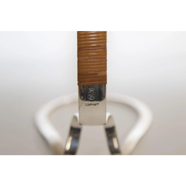 Silver Vintage Silver-Plate and Cane Wine Bottle Holder by Eisenberg Lozano 1960 For Sale - Image 8 of 13