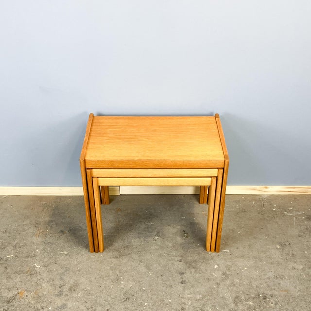 Mid-Century Oak Nesting Tables by Christian Jensen, 1960s, Set of 3 For Sale - Image 4 of 12
