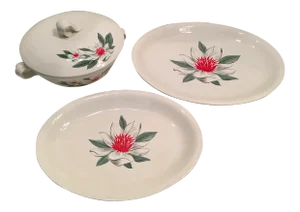 Serving Bowl+Lid Two Serving Platters