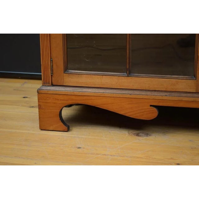 Antique Edwardian Satinwood Cabinet Bookcase, 1900 For Sale - Image 10 of 13