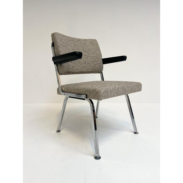 Vintage Gray Upholstered Armchair by Gispen, 1960s For Sale - Image 11 of 15