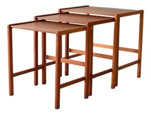 Vintage Scandinavian Nesting Tables in Teak, 1950s, Set of 3