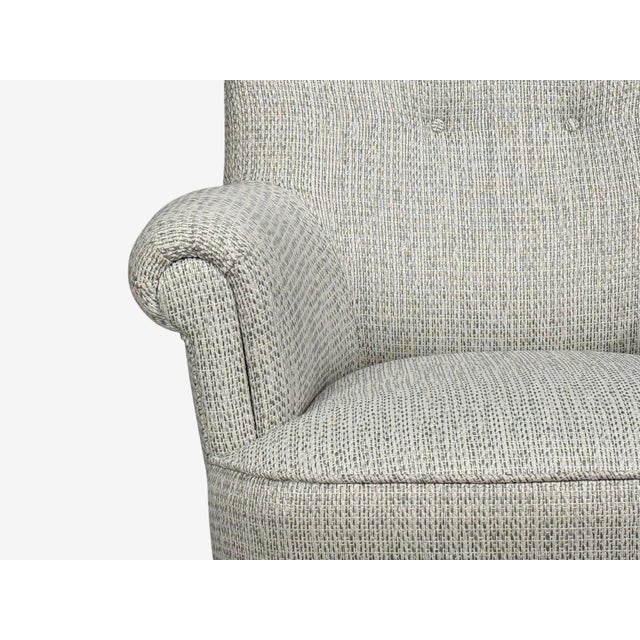 Wood Carl Malmsten, Lounge Chairs, Grey Fabric, Wood, Sweden, 1950s For Sale - Image 7 of 11