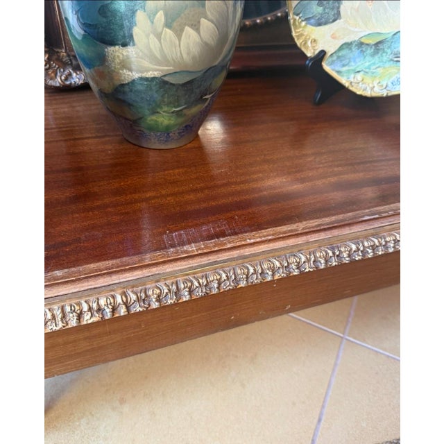 Vintage French Louis XVI Marble Gilt Glass Display Vitrine Cabinet For Sale - Image 10 of 10