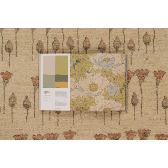 Beige Rug & Kilim’s Block Print Floral Rug in Beige, Brown and Orange For Sale - Image 8 of 9