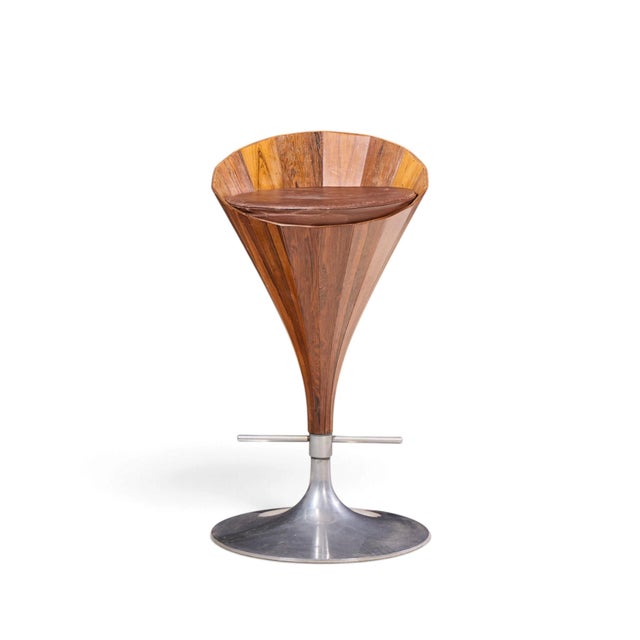 Mid 20th Century John Mortensen for Dyrlund Mid Century Danish Fountain Barstools - Set of 4 For Sale - Image 5 of 10