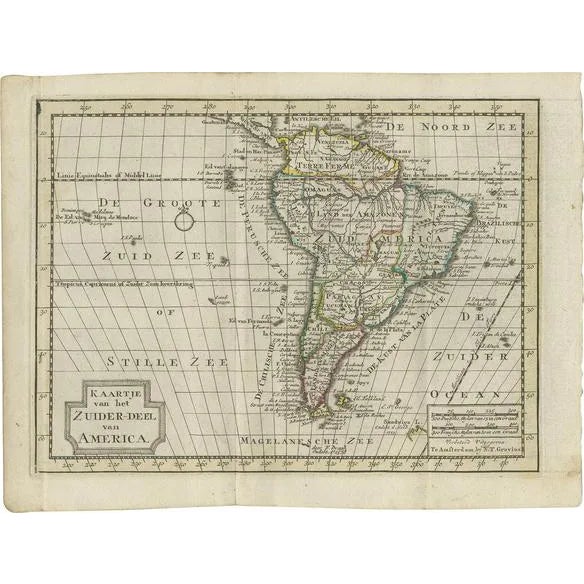 Antique Map of South America by Keizer & De Lat, 1788 For Sale