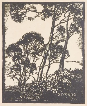 Vintage Harry Anthony DeYoung Spanish Oaks Block Print