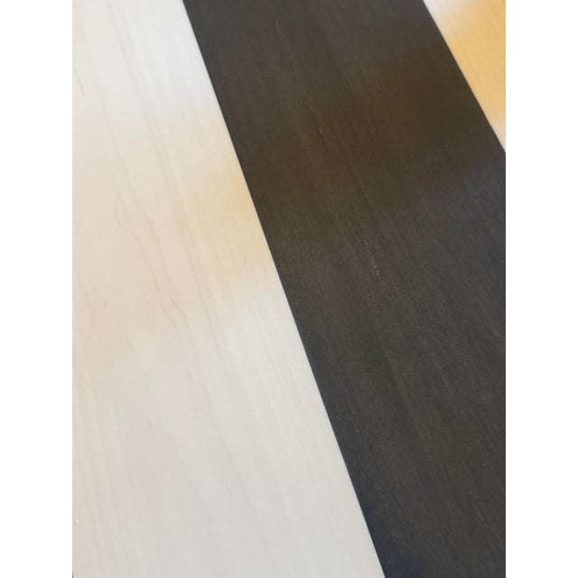 2020s Contemporary Custom Stained Wood Dining Table in Natural & Black Contrast Stripes For Sale - Image 5 of 5