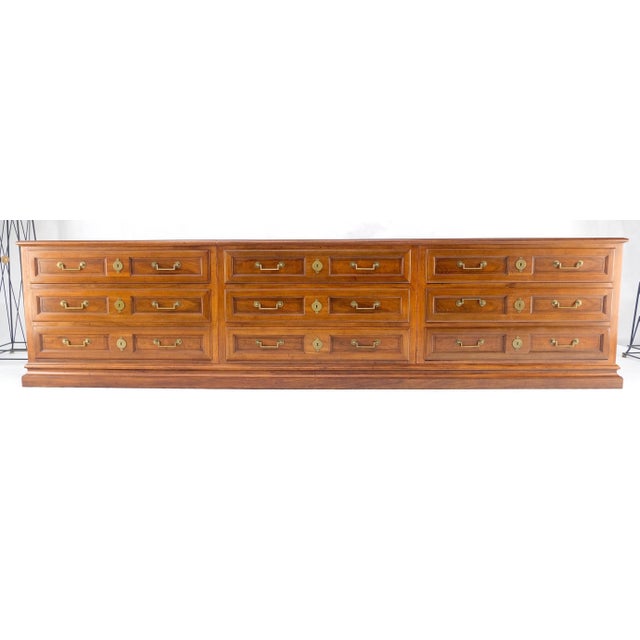 Baker 10' Extra !Long! 9 Drawers Campaign Directoire Style Credenza Dresser MINT For Sale - Image 13 of 17